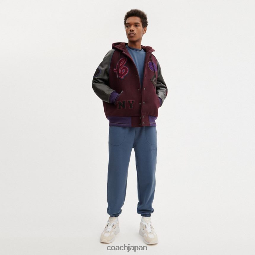 Coach 男性 エッセンシャルソリッドジョガーパンツ 青。 TZL402783