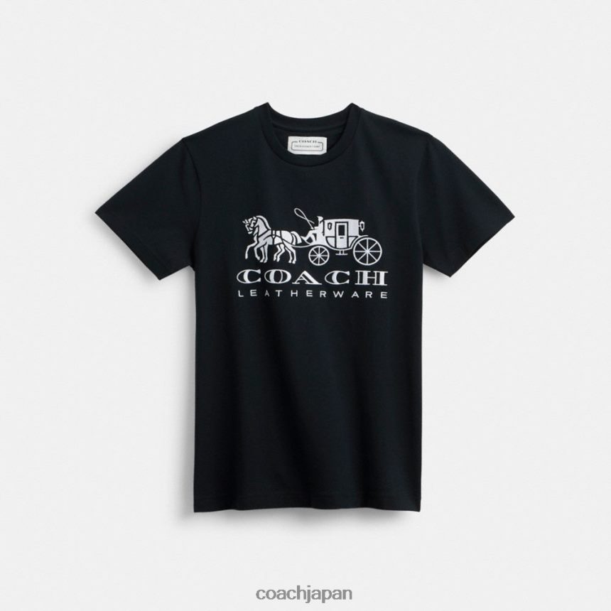 Coach 女性 馬車 Tシャツ 黒 TZL402492