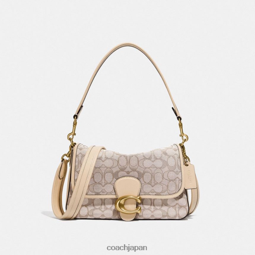 Coach 女性 シグネチャージャカードのソフトタビーショルダーバッグ b4/ストーンアイボリー TZL402128