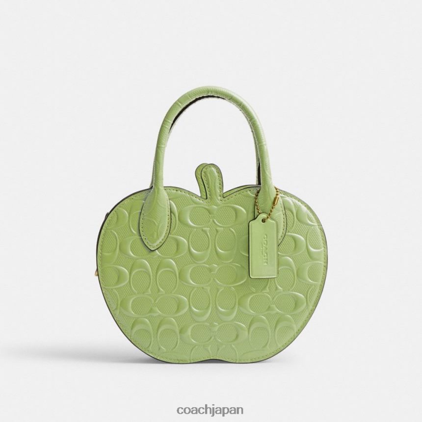 Coach 女性 シグネチャーレザー製アップルバッグ b4/緑 TZL402236