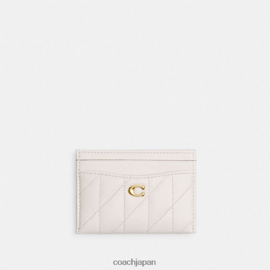 Coach 女性 枕キルティング付きカードケース b4/チョーク TZL402377