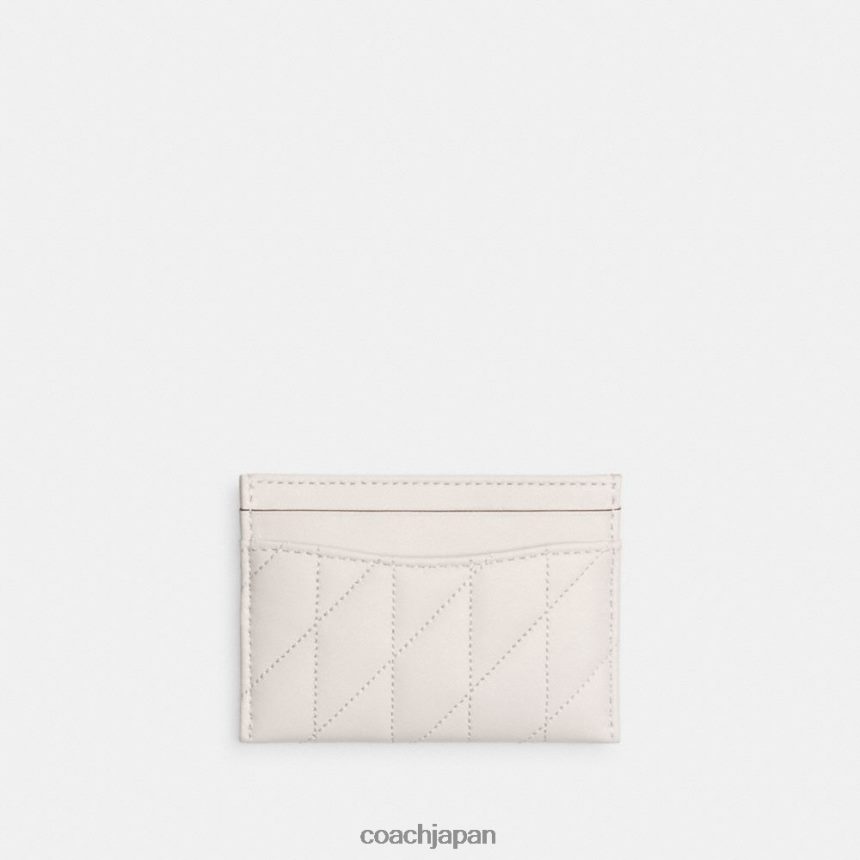 Coach 女性 枕キルティング付きカードケース b4/チョーク TZL402377