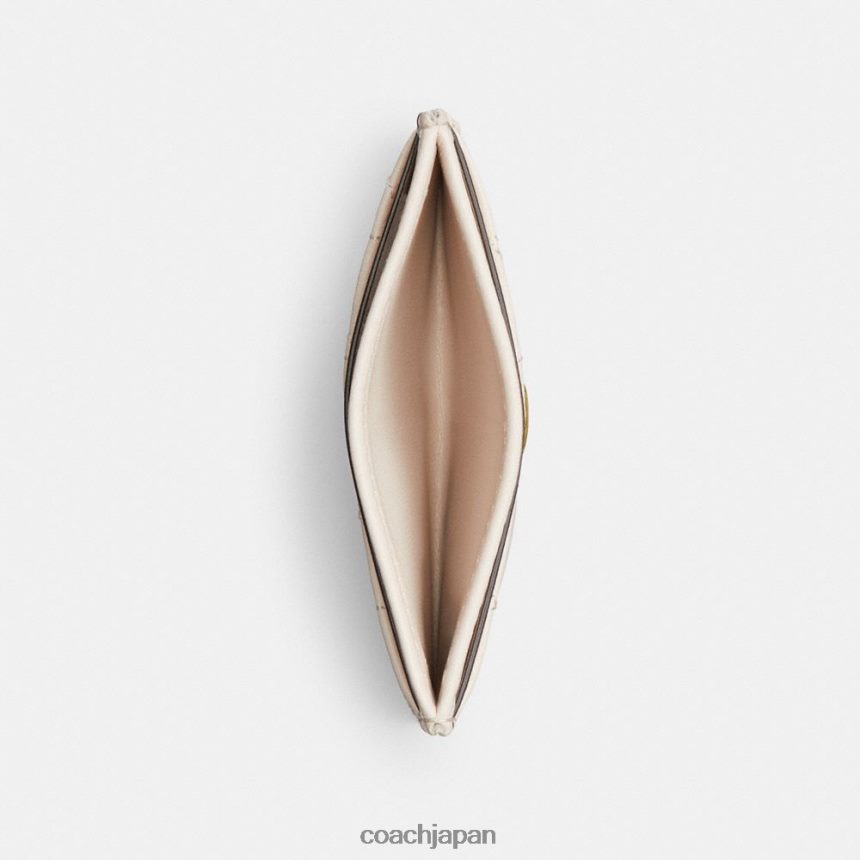 Coach 女性 枕キルティング付きカードケース b4/チョーク TZL402377