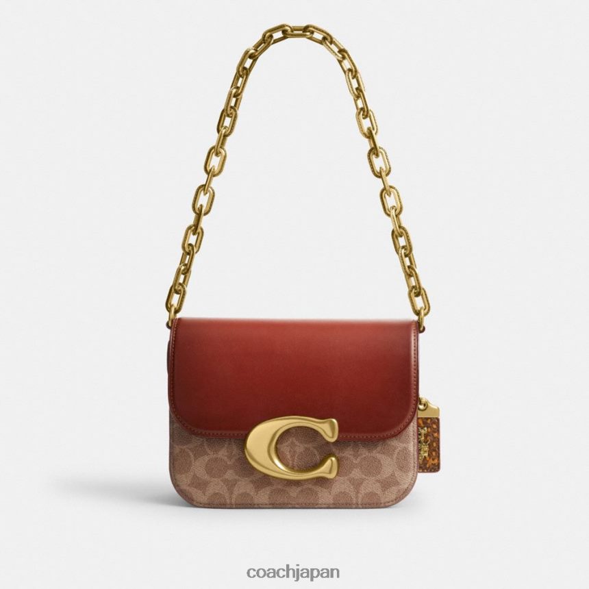Coach 女性 スネークスキンのディテールを施したシグネチャー キャンバス製アイドルバッグ b4/黄褐色錆び TZL40246