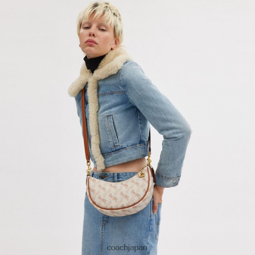 Coach 女性 ミラ ショルダーバッグ 馬車プリント b4/チョーク磨きアンバー TZL40255