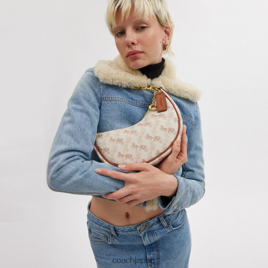 Coach 女性 ミラ ショルダーバッグ 馬車プリント b4/チョーク磨きアンバー TZL40255