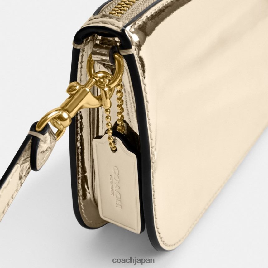 Coach 女性 ペン ショルダーバッグ シルバーメタリック b4/ゴールド TZL40268