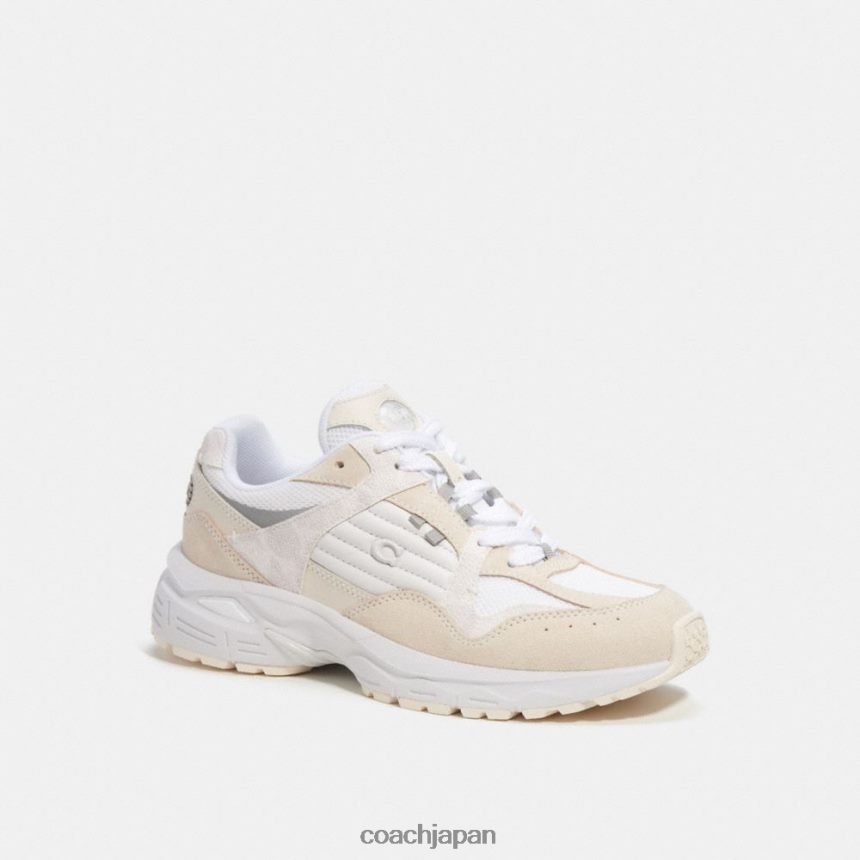 Coach 女性 シグネチャーキャンバス付きc301スニーカー チョーク/白 TZL402402