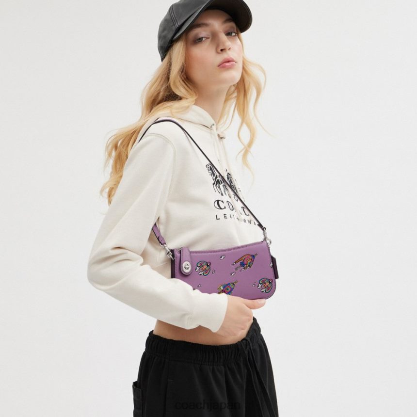 Coach 女性 コズミック コーチ ペン ショルダーバッグ ロケット プリント lh/バイオレットオーキッドマルチ TZL40269