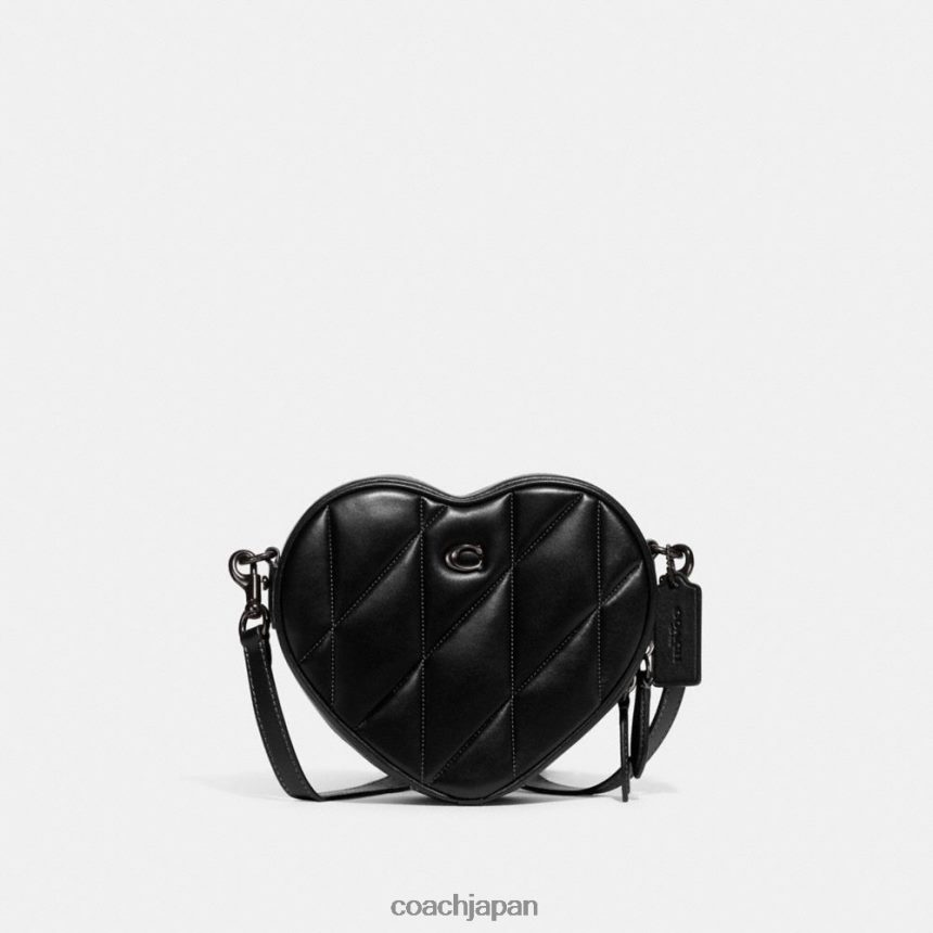 Coach 女性 ハート クロスボディ キルティング v5/ブラック TZL402204