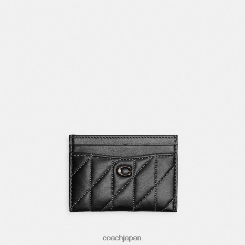 Coach 女性 枕キルティング付きカードケース v5/ブラック TZL402374