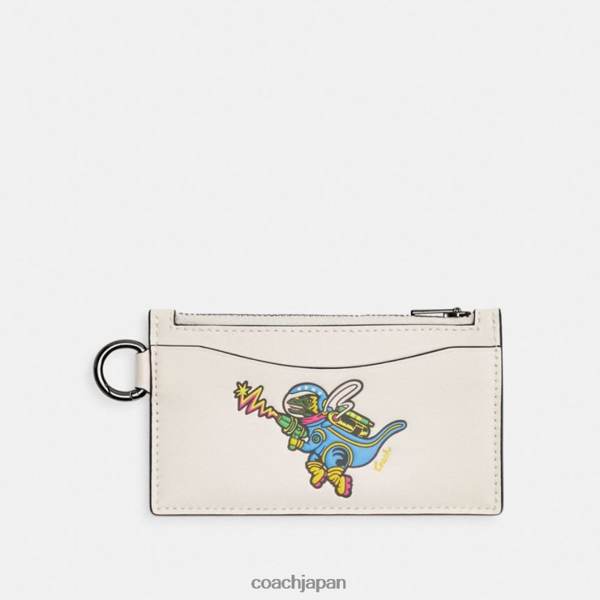 Coach 男性 コズミック コーチ レキシー付きジップ カード ケース v5/チョーク TZL402720